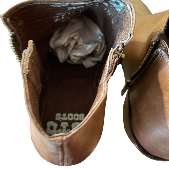 WOMENS SOTO BOOTS Handcrafted Cowgirl Side Zip Ankle Brown SIZE 10.5 M50045 - Picture 3 of 6